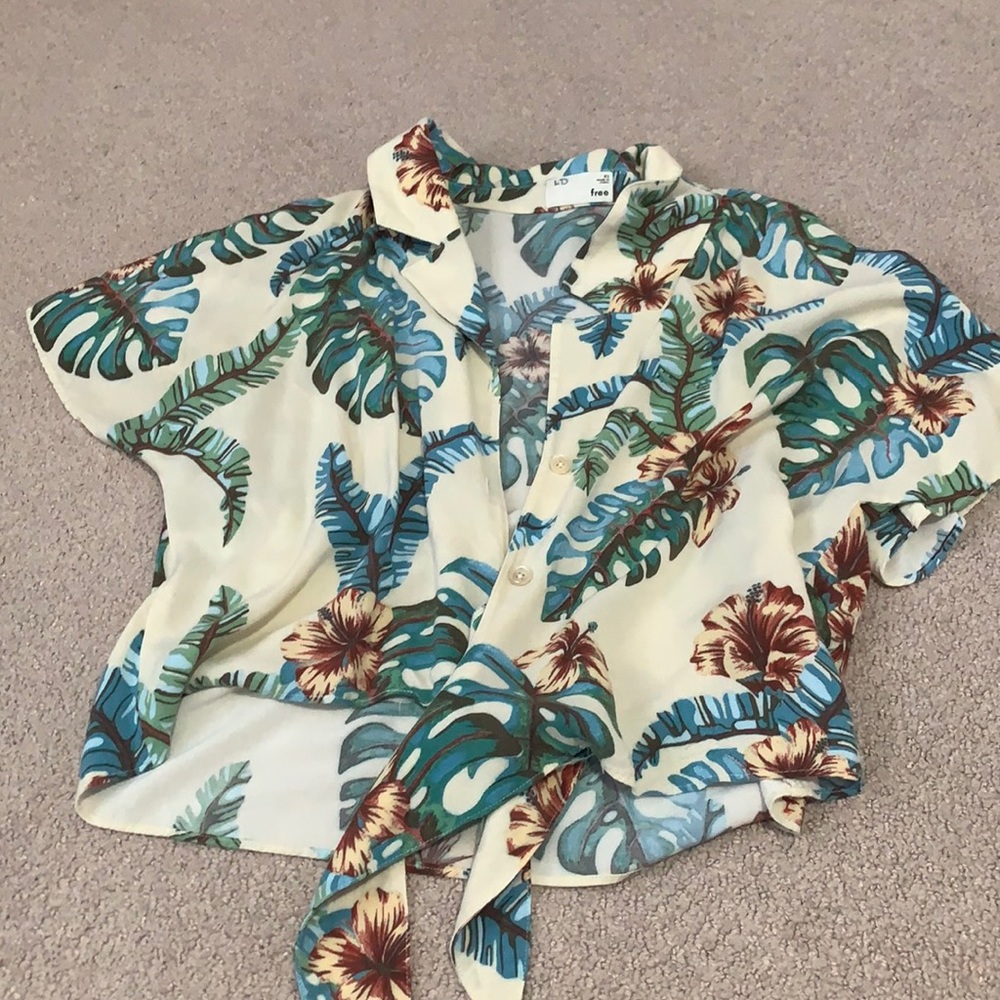 Wilfred Tropical Cropped Button-down Shirt
